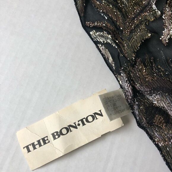 3/$15 or 5/$20 NWT black gold silver scarf from the Bon Ton - Picture 5 of 5